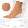 Moon and Star Crystal 925 Silver Anklet 